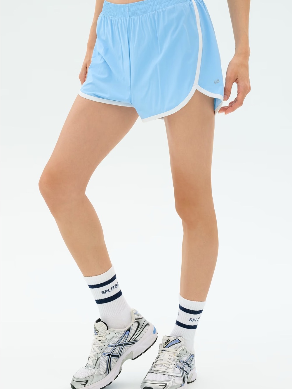 Splits59 MEGAN WOVEN NYLON RUN SHORT IN SKYLIGHT